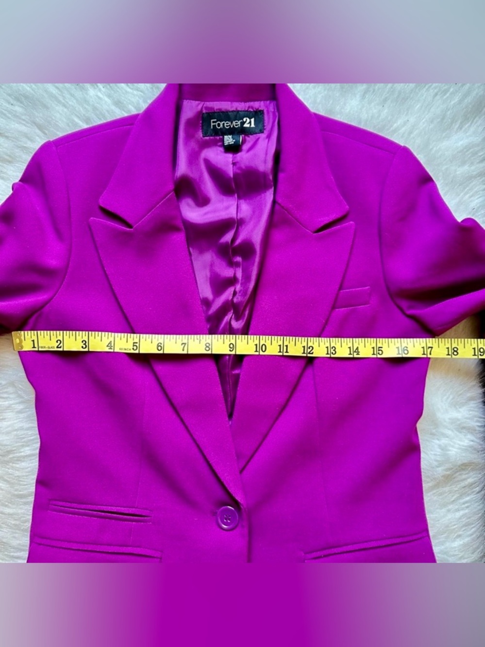 *NWOT* Forever 21 Magenta/Purple Fitted Blazer w/ Tailored Silhouette (size M) - Picture 8 of 9